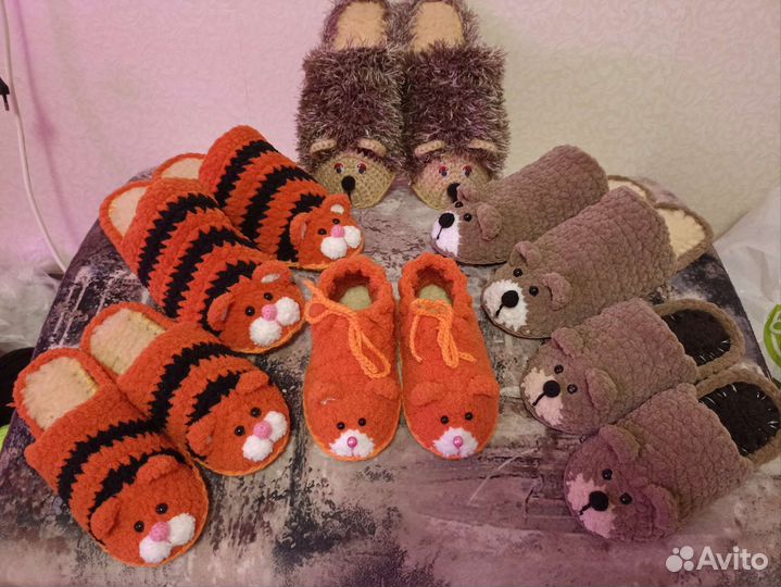 Вязаные тапочки