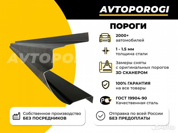 Ремонтные пороги Peugeot 107