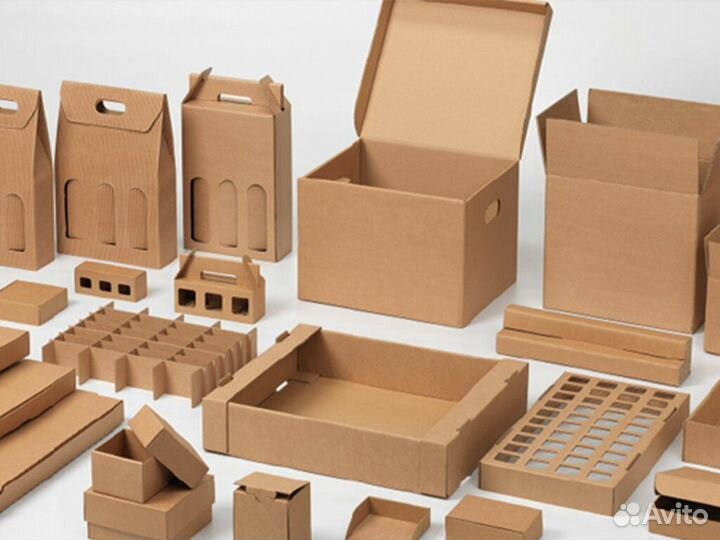 Картонная короб четырехклапанная белая