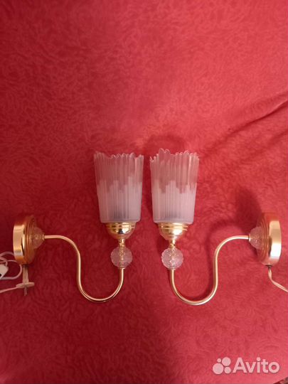 Бра: золото/металл/хрусталь
