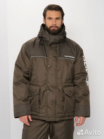 Костюм зимний Huntsman Полюс хаки (40 С) р-р 52-54