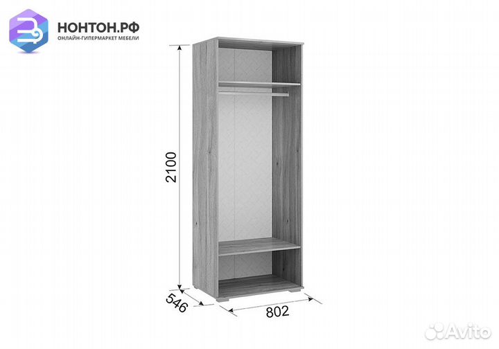 Шкаф 2-х дверный Панда 04.21 дуб мария / белый
