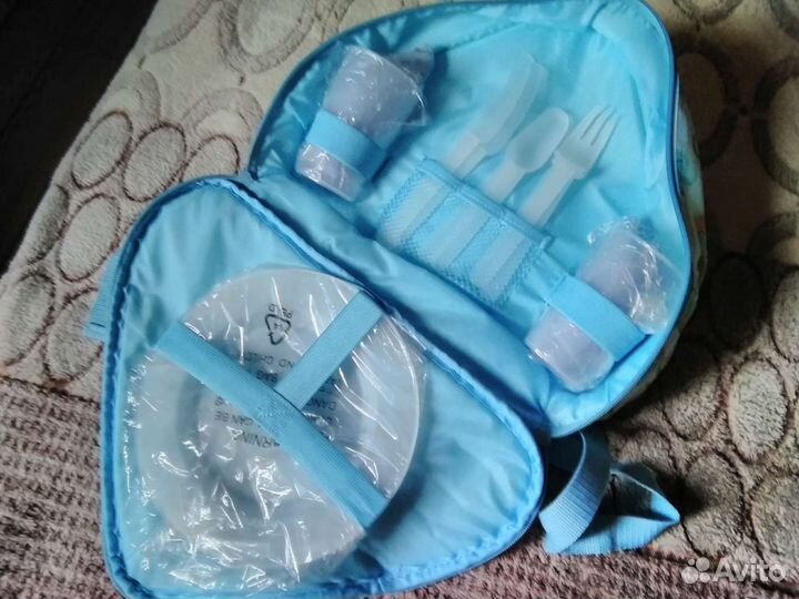 Рюкзак детский сумка Слоники для пикника Посуда