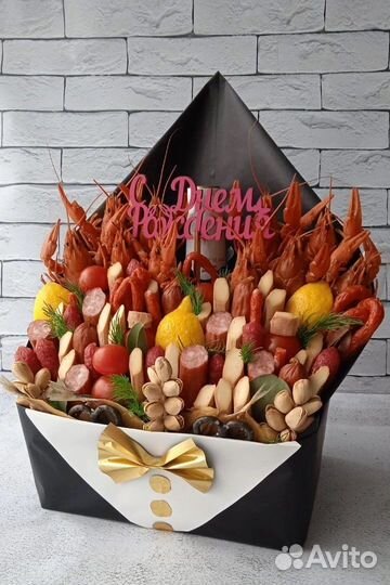 Съедобные букеты с раками