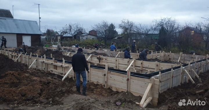 Фундамент Отмостка Армопояс Бетонные работы