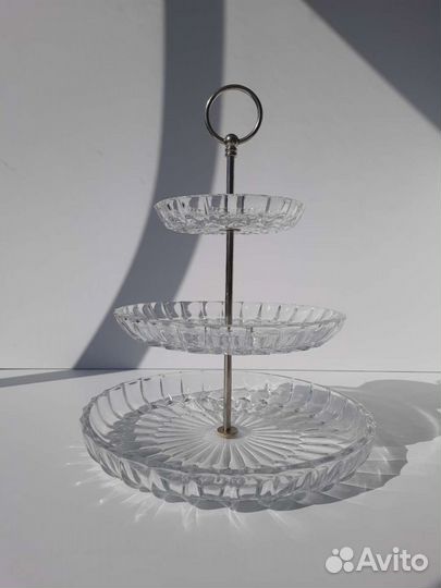 Этажерка хрустальная для фруктов СССР
