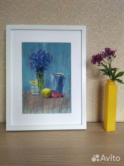 Картина сухой пастелью Натюрморт с лимоном