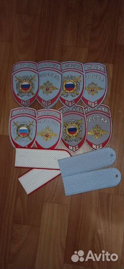 Нашивки шевроны на липучке и без. Цвет синий и бел