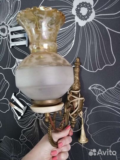 Комплект люстра и 1 бра винтаж