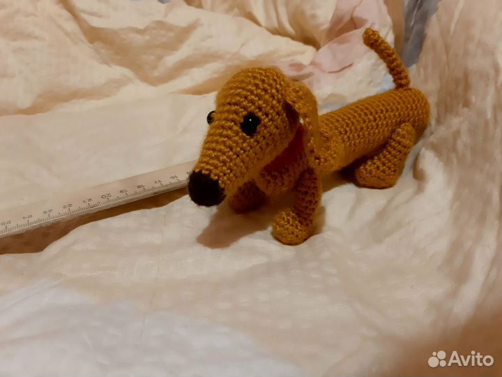 Вязаная сова и такса