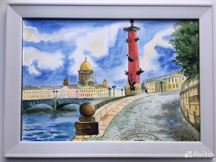 Картины акварелью с видами Санкт-Петербурга