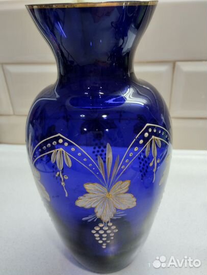 Ваза виноград лзхс. Конфетница Чехия. Кобальт