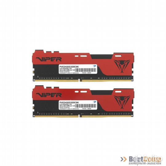 Оперативная память DDR4 32GB (2x16Gb KIT) 3200Mhz Patriot Viper PVE2432G320C8K