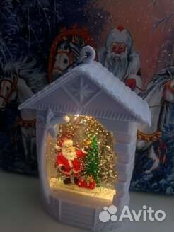 Новогодний фонарик со снегом