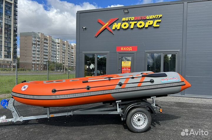 Лодка mishimo river JET 390 под водомет оранж-сер