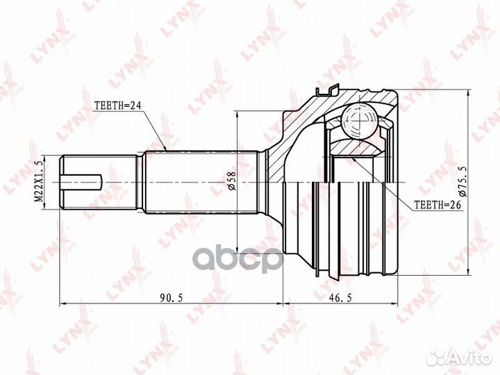 ШРУС наружный toyota Platz/Echo(SCP10/11) /Vitz