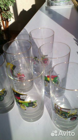 Стаканы Набор Чехия 1970е Ретро Автомобили