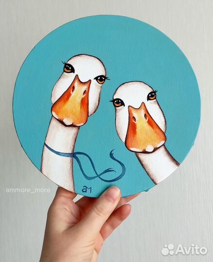 Интерьерная картина в детскую «Белые уточки»