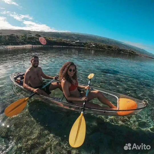 Прозрачный каяк (Crystal kayak), каноэ, лодка, sup