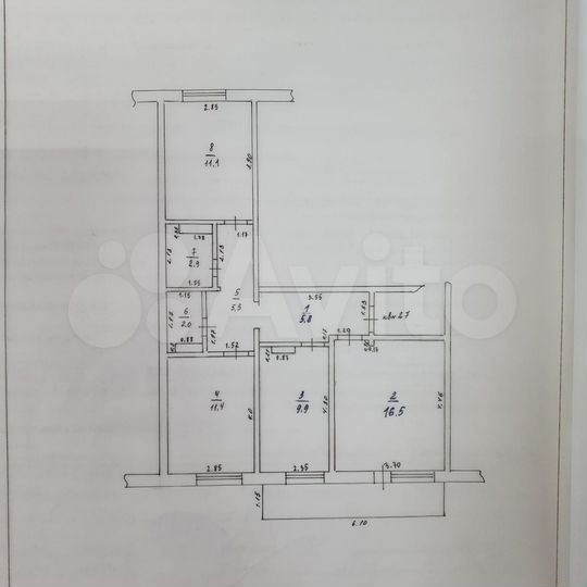 3-к. квартира, 67,2 м², 4/5 эт.