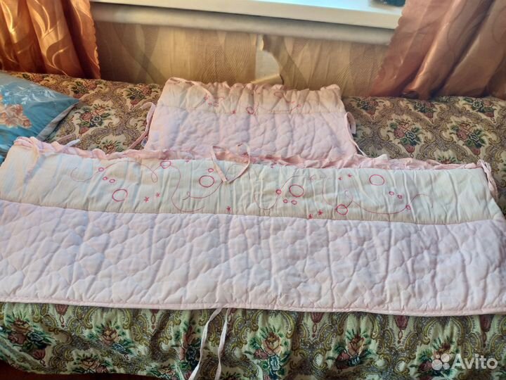 Бортики в детскую кроватку для девочки