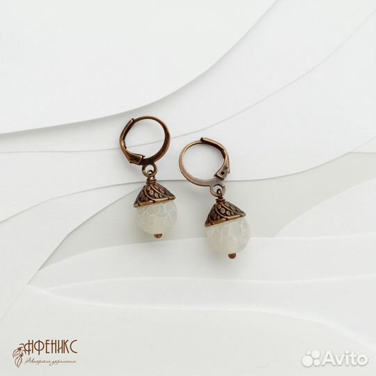 Серьги классические с Агатом