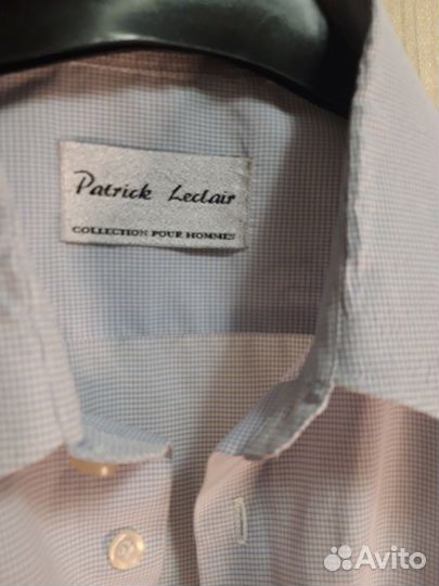 Рубашка Patrick Leclair голубая мужская