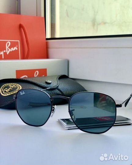 Очки ray ban hexagonal черные