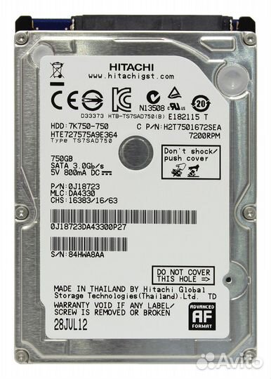 Жесткий диск hgst 750GB HTE727575A9E364 SATA 2.5