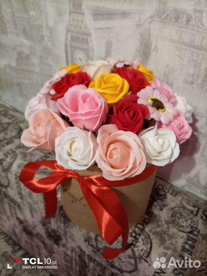 Букет в шляпной коробке