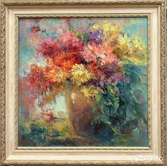 Картина маслом, цветы 