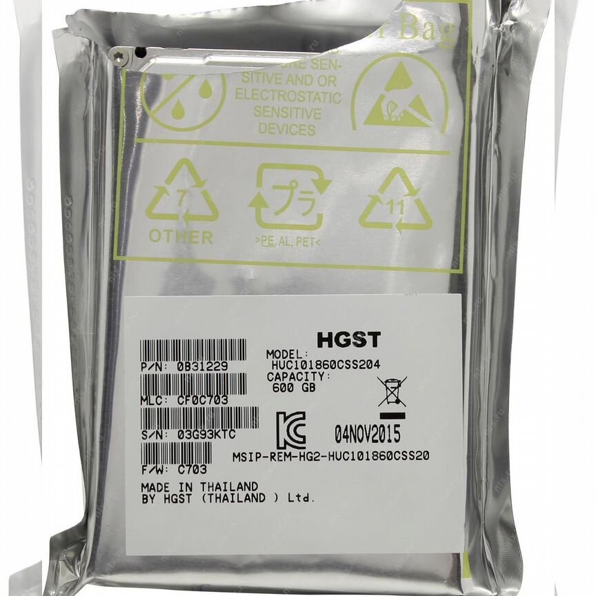 [HUC101860CSS204] 600gb Sas Hdd Hgst Huc101860css204