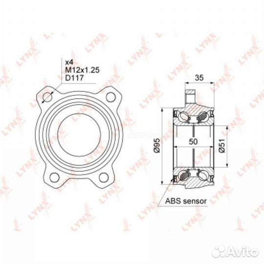 Lynxauto WB-1477 Ступица колеса перед/зад прав/лев