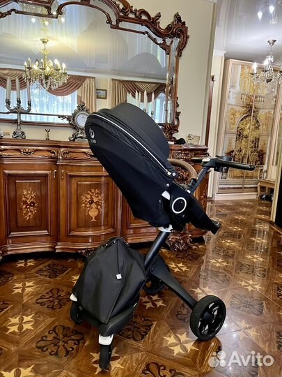 Коляска stokke xplory v6 total black 2 в 1