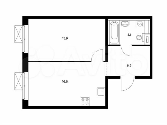 1-к. квартира, 42,8 м², 14/17 эт.