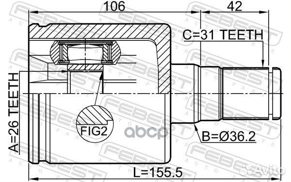 ШРУС volvo S60 II/S80 II/V70 III 08-16 внут.лев