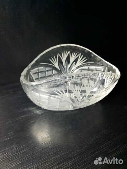 Салатник овальный 23*12,5*12,5 настоящий хрусталь