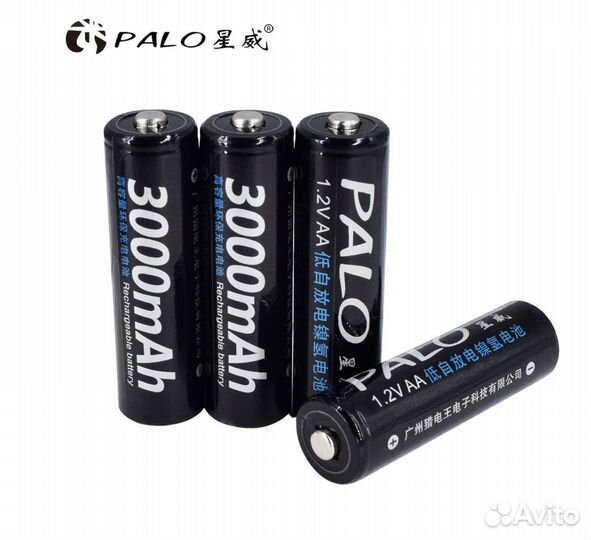 Комплект 4 аккумулятора AA Ni-MH 3000 мАч + чехол