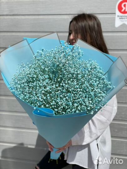 Букет цветы из гипсофил, букет гигант