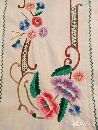 Льняной винтажный накомодник. Салфетка
