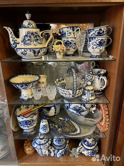 Посуда сервис из гжели коллекция