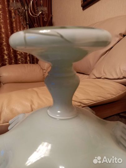 Ваза для фруктов молочное стекло. Мальцов. Большая