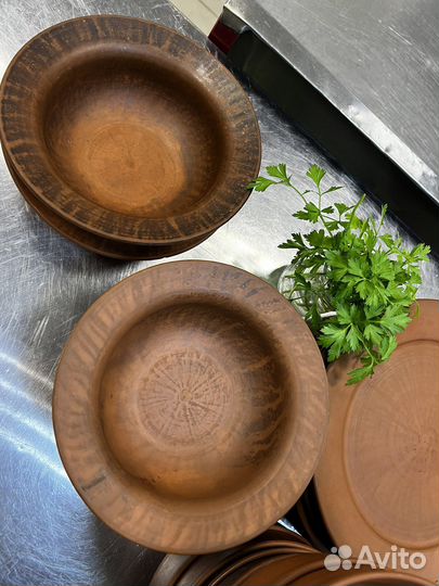 Посуда тарелки дымленая керамика