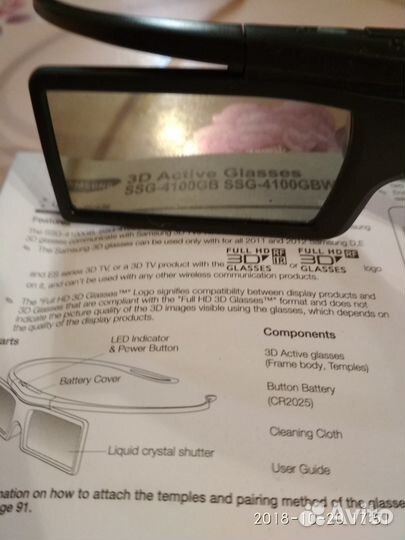 Очки 3D samsung новые, батарею менять