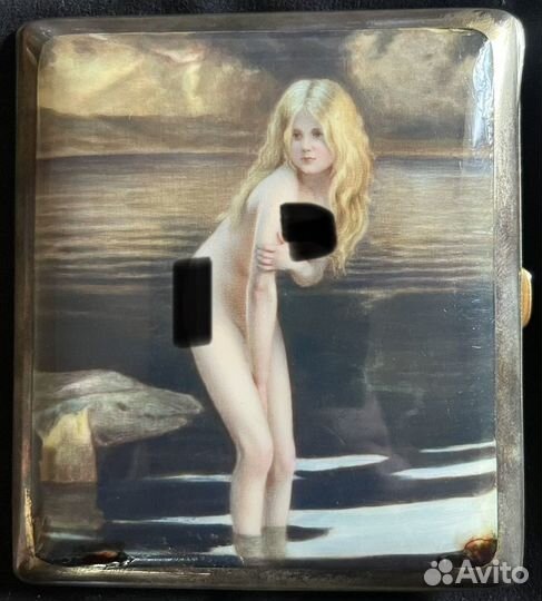 Очень редкий серебряный портсигар Поль Эмиль Шабас