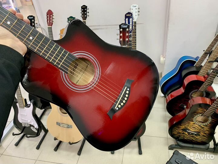Акустическая гитара + чехол + доставка