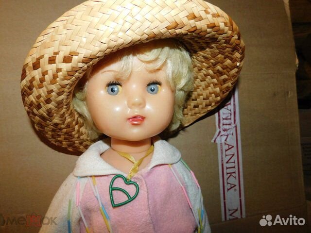 Старинная, детская красивая кукла 70ст 70 см