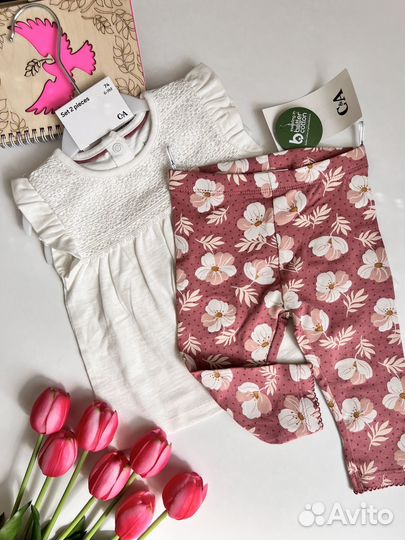 Летний костюм C&A 62 футболка леггинсы