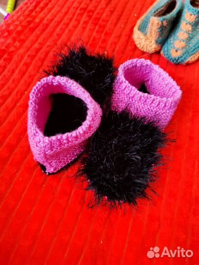 Вязаные тапочки-следки