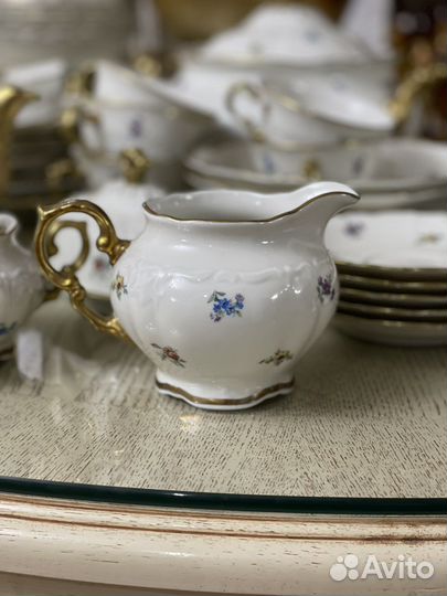 Супница И молочник Посуда Чехия мейсенский цветок